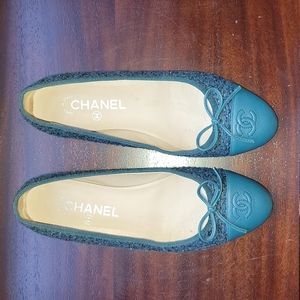 Chanel Ballerina Flats, Dark Green, Size EU 38 / US 8
